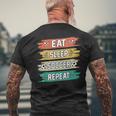 Eat Sleep Soccer Repeat Boys Soccer Lovers & Players Men's T-shirt Back Print Gifts for Old Men