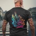 With Electric Guitar T-Shirt mit Rückendruck Geschenke für alte Männer