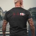 Emergency Car Heartbeat Ekg Pulse Ambulance Driver Rescuer T-Shirt mit Rückendruck Geschenke für alte Männer