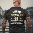Enero 1967 58 Años Hombre Cumpleaños Regalo Enero 1967 Camiseta Hombre Estampado Espalda Regalos para ancianos