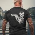 Esqueleto Fresco Con Pistola Camiseta Hombre Estampado Espalda Regalos para ancianos