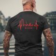 Essen Skyline Heartbeat Ruhrpott Fan Heart Love Essen T-Shirt mit Rückendruck Geschenke für alte Männer