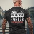 Fathers Day Retro Dad World's Best Farter I Mean Father Men's T-shirt Back Print Gifts for Old Men