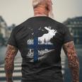 Finland Flag Elk Finland T-Shirt mit Rückendruck Geschenke für alte Männer