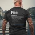 Finn Name First Name T-Shirt mit Rückendruck Geschenke für alte Männer