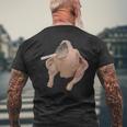 Fish Chicken Face Smoking a Cigarette Funny Meme Men's Back Print T-Shirt Gifts for Old Men