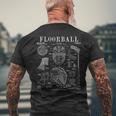 Floorball Player Stick Goalie Sportintage Lacquer Print S T-Shirt mit Rückendruck Geschenke für alte Männer