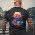 Flor De Lotoeranoaporwave Retro Flores Camiseta Hombre Estampado Espalda Regalos para ancianos