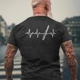 Flute Heartbeat Instrument Flute Player T-Shirt mit Rückendruck Geschenke für alte Männer