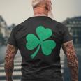 Four Leaf Clover Irish Shamrock StPatricks Day Green Men's Back Print T-Shirt Gifts for Old Men
