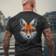 Fox Animal Blue Eyes Illustration Fox T-Shirt mit Rückendruck Geschenke für alte Männer