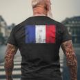 France Flag French Flag Football Fan T-Shirt mit Rückendruck Geschenke für alte Männer