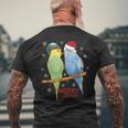 Frohe Weihnachten Budgies Birds T-Shirt mit Rückendruck Geschenke für alte Männer