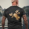 With Cartoon I Elk Wild Animal Motif T-Shirt mit Rückendruck Geschenke für alte Männer