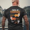 Corgi Types Untoasted Toasted Burnt Cute Puppy Corgis Men's T-shirt Back Print Gifts for Old Men