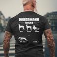 Dog Holder Doberman Dog Tricks S T-Shirt mit Rückendruck Geschenke für alte Männer