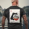 Grumpy Frog Ramen Sumi-E Kawaii Ink Painting Japanese Men's T-shirt Back Print Gifts for Old Men