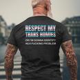 Respect My Trans Homies Gay Pride Month Lgbtq Equality T-Shirt mit Rückendruck Geschenke für alte Männer