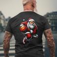FUNNY SANTA CLAUS HOOPING CHRISTMAS BASKETBALL Men's Back Print T-Shirt Gifts for Old Men