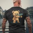 Teddy Bear With Gun For Gun Lovers T-Shirt mit Rückendruck Geschenke für alte Männer