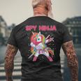 Gaming Spy Unicorn Ninja Gamer Gaming Enthusiast T-Shirt mit Rückendruck Geschenke für alte Männer