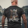 Ganz Ehrlich Ist Mir Egal French Bulldog Slogan T-Shirt mit Rückendruck Geschenke für alte Männer