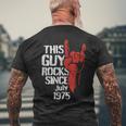 Geburtstag Jubiläum Geschenke By Elevenz Adulto Negro Manga Corta Pequeño Regular 50º Cumpleaños Nacido Julio Rockt Desde 1975 Música Rock N Roll Y Heavy Metal Camiseta Hombre Estampado Espalda Regalos para ancianos
