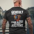 Geheult Erst Wenn Es Stark Blutet Handball Hanballer T-Shirt mit Rückendruck Geschenke für alte Männer