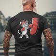 Gimnasio Entrenamiento Gato Divertidos Puñetazos Boxer Cat Camiseta Hombre Estampado Espalda Regalos para ancianos