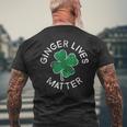 Ginger Lives Matter Lucky Clover St Patrick's Day Distress Men's Back Print T-Shirt Gifts for Old Men