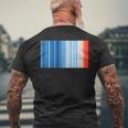 Global Warming Blue Red Stripe Pattern T-Shirt mit Rückendruck Geschenke für alte Männer