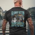 Go Away Kitten Offensive Werewolf Meme Bootleg Graphic T-Shirt mit Rückendruck Geschenke für alte Männer