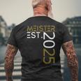 Graduation Master Est 2025 Golden Outfit Master Exam T-Shirt mit Rückendruck Geschenke für alte Männer