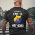 Gran Canaria Flag Travel T-Shirt mit Rückendruck Geschenke für alte Männer