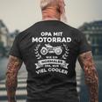 Grandpa With Motorcycle Nur Cooler Biker Hobby T-Shirt mit Rückendruck Geschenke für alte Männer