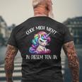 Guck Mich Nicht In Diesem Ton An Einhorn T-Shirt mit Rückendruck Geschenke für alte Männer