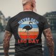 Gym Vintage Never Skip Leg Day Men's Back Print T-Shirt Gifts for Old Men