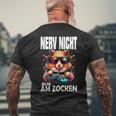 Hamster Nerv Nicht Bin Am Zocken Am Zocken Gaming T-Shirt mit Rückendruck Geschenke für alte Männer