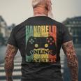 Handheld Gamer Nerd Online Gaming T-Shirt mit Rückendruck Geschenke für alte Männer