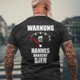 Hannes Nameorname Spruch Bier Biertrinker T-Shirt mit Rückendruck Geschenke für alte Männer