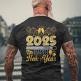 Happy New Year 2025 Loading Fireworks Champagne Lover T-Shirt mit Rückendruck Geschenke für alte Männer