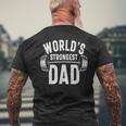 Hombre World's Strongest Dad Entrenamiento Gimnasio Día Del Padre Camiseta Hombre Estampado Espalda Regalos para ancianos