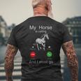 My Horse Is Calling And i Must Go My Horse Is Racing And I Men's Back Print T-Shirt Gifts for Old Men