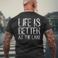 Humoristique Life Is Better At The Lake Manche Longue T-shirt imprimé au dos Cadeaux pour les vieillards
