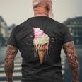 Ice Cream Melting Ice Cream Cone In Pastel Colours T-Shirt mit Rückendruck Geschenke für alte Männer