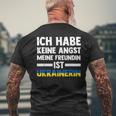 Ich Habe Keine Angst Meine Freundin Ist Ukrainer T-Shirt mit Rückendruck Geschenke für alte Männer