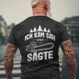 Ich Kam Sah Und Säte Chainsaw Lumberjack T-Shirt mit Rückendruck Geschenke für alte Männer