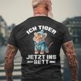 Ich Tiger Jetzt Ins Bett Schlafen Pyjamas Tired Pyjama T-Shirt mit Rückendruck Geschenke für alte Männer