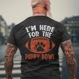 I'm Just Here For The Puppy Bowl Football Dog Retro Men's T-shirt Back Print Gifts for Old Men