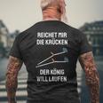 Injury Crutches Saying Gute Bessung S T-Shirt mit Rückendruck Geschenke für alte Männer